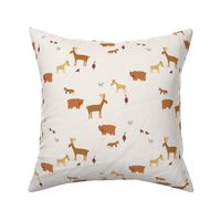 Woodland Animals in Ivory Cream