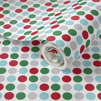 polka dots multi two MED red green blue grey - christmas wish collection