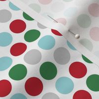 polka dots multi two MED red green blue grey - christmas wish collection