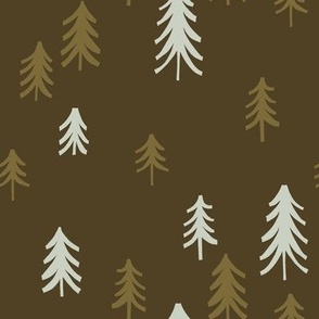 Forest Trees in Dark Olive Green