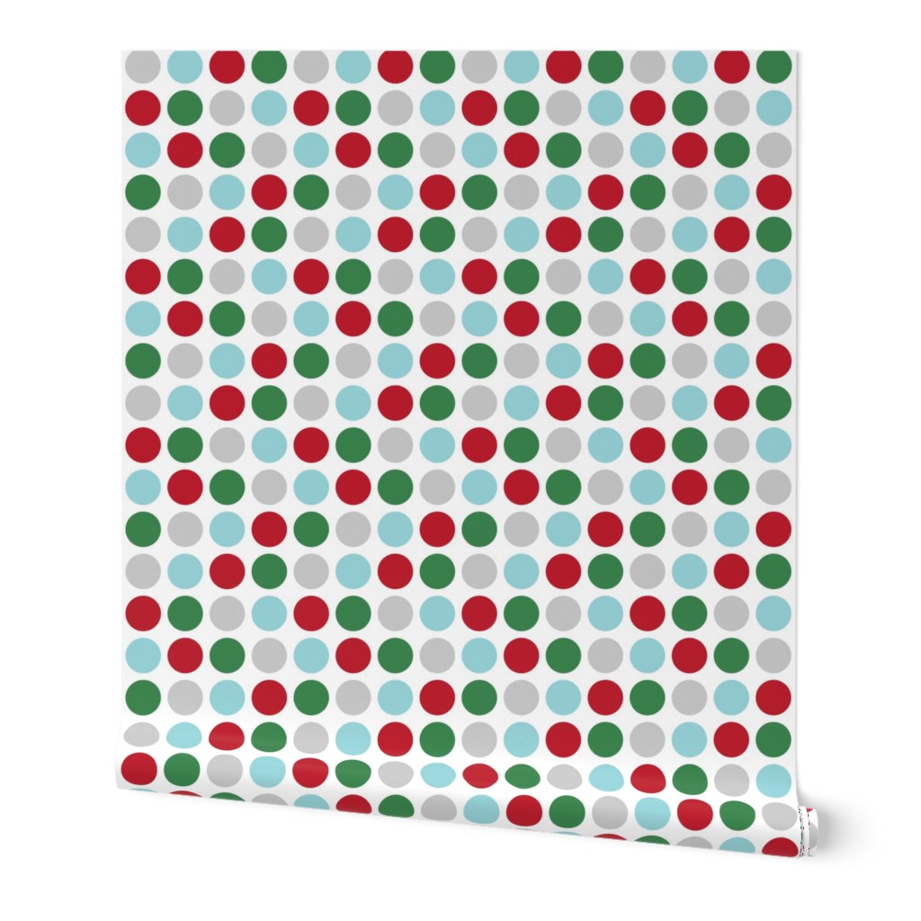 polka dots multi two LG red green blue grey - christmas wish collection