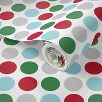 polka dots multi two LG red green blue grey - christmas wish collection