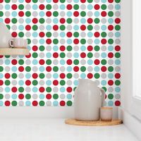 polka dots multi two LG red green blue grey - christmas wish collection