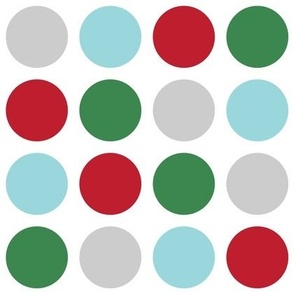polka dots multi two LG red green blue grey - christmas wish collection