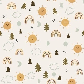Forest Sky in Ivory Cream