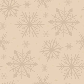Whisper of Winter - Delicate Beige Snowflake Design for Elegant Seasonal Atmosphere