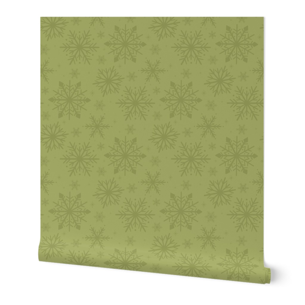 Lively Green Snowflakes - Vivacious Winter Pattern for Joyful Seasonal Accents