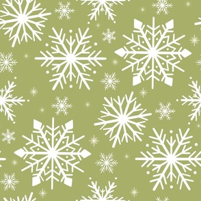 Evergreen Winter's Touch - Crisp Snowflake Impressions XL- Fresh Seasonal Pattern for Holiday Decor and Stylish Apparel