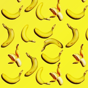 Ripe and peeled bananas