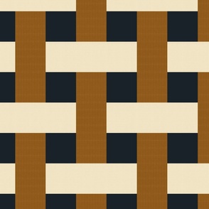 Crossed lines pattern Navy Caramel