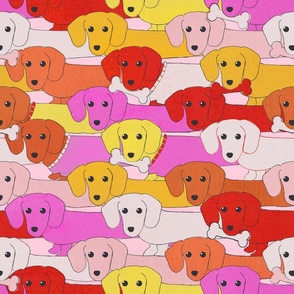 Long Dogs Pattern In Pink