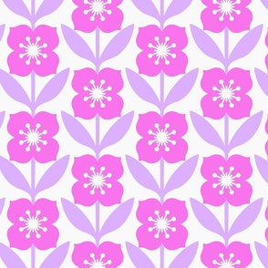 purple and pink floral geometry 