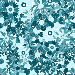 Maximalist Baby Blue Folklore Flowers