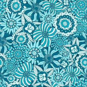 Maximalist Baby Blue Folklore Flowers 2