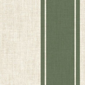 Large stripes linen look - green 