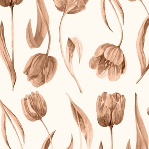 Dutch Tulips | Watercolours | Hand-painted | Autumn palette | 24
