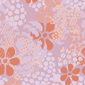 Disembodied, Abstract, Iridescent Colored Floral Pinks