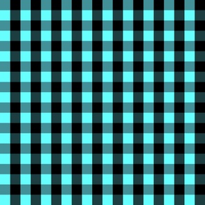 Teal and Black Plaid