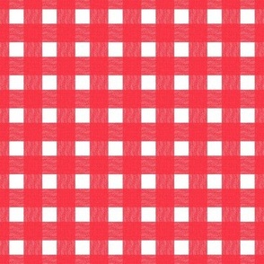 Chalky red squares on white