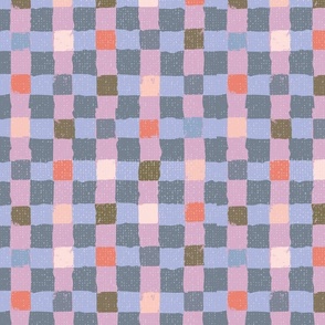 Painterly Plaid Textured Style - Periwinkle - Large