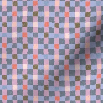 Painterly Plaid Textured Style -  Periwinkle - Small