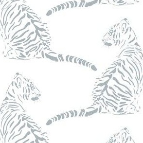 medium scale // baby tiger - french grey_ pure white - nursery 