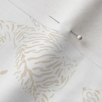 medium scale // baby tiger - corallite cream_ pure white - nursery 