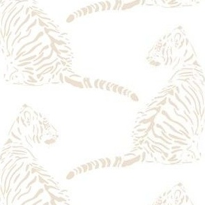 medium scale // baby tiger - corallite cream_ pure white - nursery 