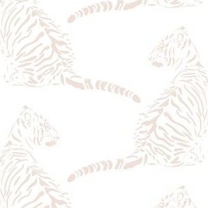 medium scale // baby tiger - lotus petal pink_ pure white - nursery 