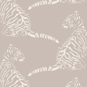 medium scale // baby tiger - creamy white_ silver rust - nursery 