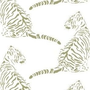 medium scale // baby tiger - glade green_ pure white - nursery 