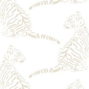 medium scale // baby tiger - pure white_ radiant dawn nude - nursery 