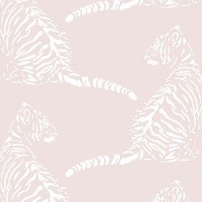 medium scale // baby tiger - cotton candy pink and pure white - nursery 