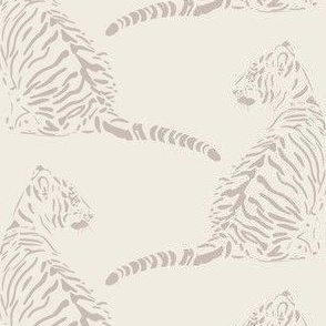 medium scale // baby tiger - creamy white_ silver rust blush - nursery 