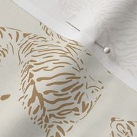 medium scale // baby tiger - creamy white_ lion gold - nursery 