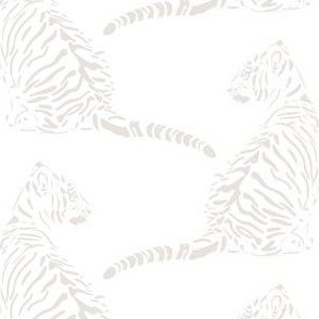 medium scale // baby tiger - crystalline white_ pure white - nursery 