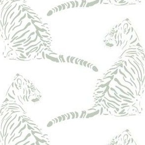 medium scale // baby tiger - holy glen green_ pure white - nursery 