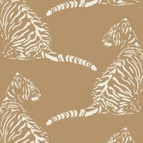 medium scale // baby tiger - creamy white_ lion gold 02 - nursery 
