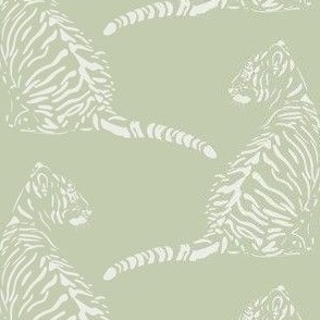 medium scale // baby tiger - serendipity white_ valleyview green - nursery 