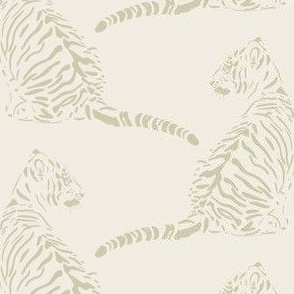 medium scale // baby tiger - pure white_ thistle green - nursery 