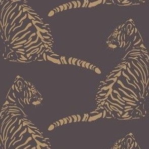 medium scale // baby tiger - lion gold_ purple brown - nursery 
