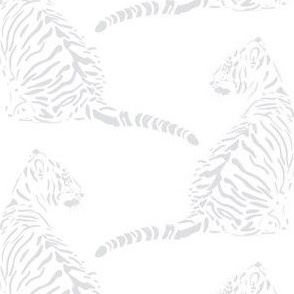 medium scale // baby tiger - opalescent grey_ pure white - nursery 