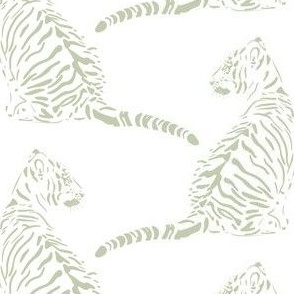 medium scale // baby tiger - pure white_ valleyview green - nursery 