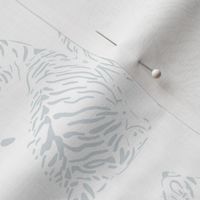 medium scale // baby tiger - pure white_ silent ripple blue - nursery 