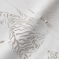 medium scale // baby tiger - pure white_ silver rust blush - nursery 