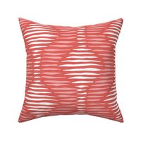 boho ogee stripes/coral red peach