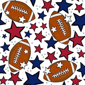 Large Scale Team Spirit Footballs and Stars in New York Giants Colors Red Blue and Grey 