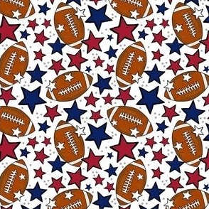 Small Scale Team Spirit Footballs and Stars in New York Giants Colors Red Blue and Grey