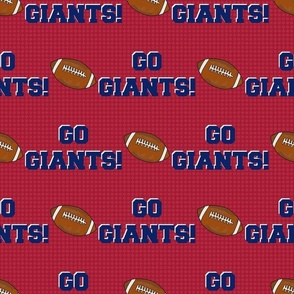 Large Scale Team Spirit Football Go Giants! New York Giants Colors Red and Blue 
