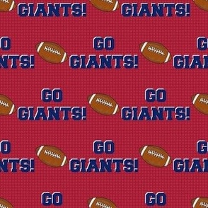 Medium Scale Team Spirit Football Go Giants! New York Giants Colors Red and Blue 